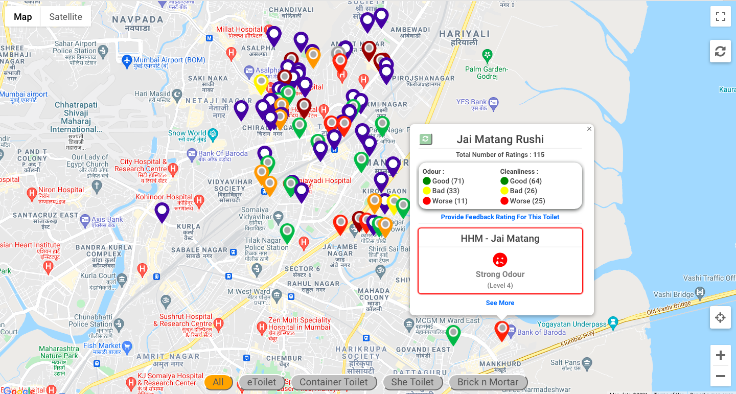 Toilet Finder, Toilet Tracker, Toilet Feedback Rating, Toilet Feedback System